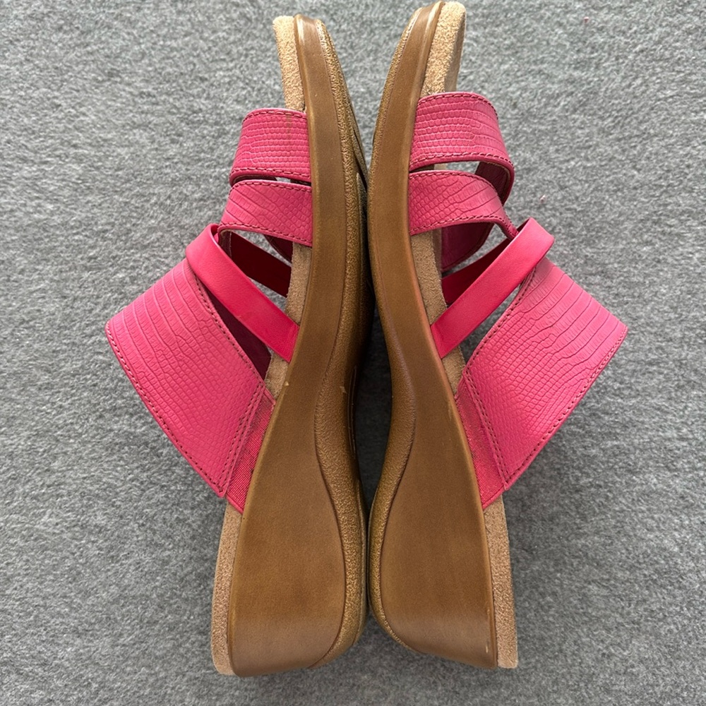 Kim Rogers Ultra Comfort Wedge Sandles with Layered Straps 8.5 Pink - Picture 4 of 8